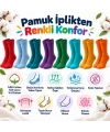 Unisex Renkli Çorap 8li Set Günlük Rahat Esnek Uzun Soket Çorap Canlı Renkler Yumuşak Konforlu Seti
