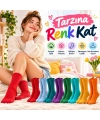 Unisex Renkli Çorap 8li Set Günlük Rahat Esnek Uzun Soket Çorap Canlı Renkler Yumuşak Konforlu Seti