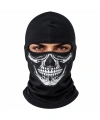 Unisex Kurukafa Desenli Balaklava Kışlık Tam Yüz Maske Nefes Alan Esnek Kask Altı Boyunluk Siyah Set