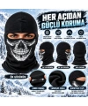 Unisex Kurukafa Desenli Balaklava Kışlık Tam Yüz Maske Nefes Alan Esnek Kask Altı Boyunluk Siyah Set