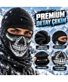 Unisex Kurukafa Desenli Balaklava Kışlık Tam Yüz Maske Nefes Alan Esnek Kask Altı Boyunluk Siyah Set