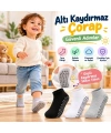 Çocuk Kaydırmaz Tabanlı Patik Çorap 6lı Set Siyah Beyaz Gri Yumuşak Esnek Kokulu Günlük Çorap Rahat