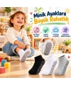 Çocuk Kaydırmaz Tabanlı Patik Çorap 6lı Set Siyah Beyaz Gri Yumuşak Esnek Kokulu Günlük Çorap Rahat