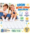 Çocuk Beyaz Çorap 6lı Set İnce Dikişli Yumuşak Nefes Alabilen Okul Günlük Rahat Çorap 5-11 Yaş Seti
