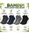 Erkek Bambu Patik Çorap 4lü Set Yumuşak Dikişsiz Nefes Alan Sıkmayan Lastikli Günlük Rahat Çorap