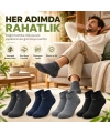 Erkek Bambu Patik Çorap 4lü Set Yumuşak Dikişsiz Nefes Alan Sıkmayan Lastikli Günlük Rahat Çorap