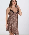 Premium Büyük Beden Saten Leopar Gecelik Bigsize - SSSSSS3858-4112