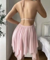 Pembe İşlemeli Tül Fantezi Gecelik - SSSSSS3320-2051