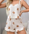 Pamuklu Ayıcık Desen Fırfırlı Askılı Şortlu Pijama Takımı - SSSSSS4909-8999