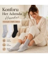 Kadın Bambu Uzun Çorap 6’lı Paket, Dikişsiz Burunlu Yumuşak Dokulu Siyah Beyaz Gri