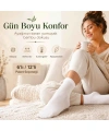 Kadın Bambu Uzun Çorap 6’lı Paket, Dikişsiz Burunlu Yumuşak Dokulu Siyah Beyaz Gri