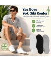 Erkek Bambu 6’lı Dikişsiz Babet Çorap Siyah Beyaz Gri Görünmez Sneaker Çorap Nefes Alan Yumuşak