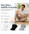 Erkek Bambu Patik Çorap 6lı | Nefes Alan Nem Emici Yumuşak, Siyah Beyaz Gri Günlük Spor