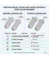 Kadın Bambu Patik Çorap 12li | Nefes Alan Nem Emici Yumuşak, Siyah Beyaz Gri