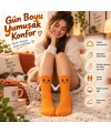 Mıknatıslı El Ele Unisex Tutuşan Sevimli Çorap 36-44 | Çift Hediyesi, Pamuklu Renkli Crew Model