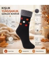6’lı Kadın Kışlık Havlu Çorap Sıcak Tutan Karışık Desenli Yumuşak Çoklu Çorap Seti