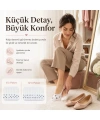 Kadın Kalp Desenli Görünmez Babet Çorap 12li | Pamuklu Kaymaz Topuk, Siyah Beyaz Karışık
