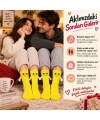 Mıknatıslı El Ele 2li Unisex Tutuşan Sevimli Çorap 36-44 | Çift Hediyesi, Pamuklu Renkli Crew Model