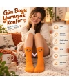 Mıknatıslı El Ele 2li Unisex Tutuşan Sevimli Çorap 36-44 | Çift Hediyesi, Pamuklu Renkli Crew Model