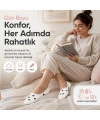 Kadın Kalp Desenli Görünmez Babet Çorap 6lı | Pamuklu Kaymaz Topuk, Siyah Beyaz Karışık