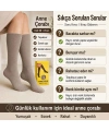 Kadın 40 Denye İnce Anne Çorabı 6lı | Dizaltı Topuksuz Esnek, Ten Siyah Bronz Vizon