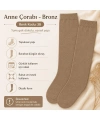 Kadın 40 Denye İnce Anne Çorabı 6lı | Dizaltı Topuksuz Esnek, Ten Siyah Bronz Vizon