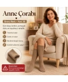 Kadın 40 Denye İnce Anne Çorabı 6lı | Dizaltı Topuksuz Esnek, Ten Siyah Bronz Vizon