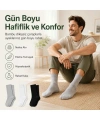 Erkek Bambu Soket Çorap 6’lı Paket, Dikişsiz Parfümlü Nefes Alan Yumuşak Nem Emici Günlük Uzun Çorap