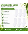 Erkek Bambu Soket Çorap 6’lı Paket, Dikişsiz Parfümlü Nefes Alan Yumuşak Nem Emici Günlük Uzun Çorap