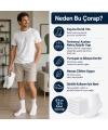 Erkek Bambu Soket Çorap 6’lı Paket, Dikişsiz Parfümlü Nefes Alan Yumuşak Nem Emici Günlük Uzun Çorap