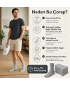 Erkek Bambu Soket Çorap 6’lı Paket, Dikişsiz Parfümlü Nefes Alan Yumuşak Nem Emici Günlük Uzun Çorap