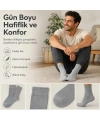 Erkek Bambu Soket Çorap 6’lı Paket, Dikişsiz Parfümlü Nefes Alan Yumuşak Nem Emici Günlük Uzun Çorap