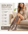 Kadın 3lü Anne Masaj Tabanlı Dizaltı Çorap 80 Denye Esnek Rahat Günlük Kullanım