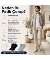 Erkek Bambu Patik Çorap 12li | Nefes Alan Nem Emici Yumuşak, Siyah Beyaz Gri Günlük Spor