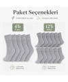 Kadın Bambu Uzun Çorap 12’li Paket, Dikişsiz Burunlu Yumuşak Dokulu Siyah Beyaz Gri