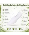 Erkek Bambu 6’lı Babet Çorap Görünmez No Show Dikişsiz Silikon Topuklu
