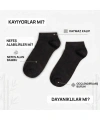 Kadın Bambu Patik Çorap 6lı | Nefes Alan Nem Emici Yumuşak, Siyah Beyaz Gri