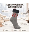 3’lü Kadın Kışlık Havlu Çorap Sıcak Tutan Yumuşak Karışık Desenli Günlük Çorap Seti