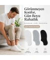 Erkek Görünmez Sneaker Babet Çorap 6lı | Geri Dönüşüm İplikli, Kaymaz Topuk, Siyah Gri Beyaz