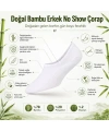 Erkek Bambu 12’li Babet Çorap Görünmez No Show Dikişsiz Silikon Topuklu