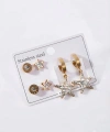 Çelik gold yoncalı küpe seti