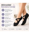 Kadın Balerin Yoga Pilates Çorabı 3lü | Kaymaz Taban, Çapraz Bantlı, Spor Hac Umre