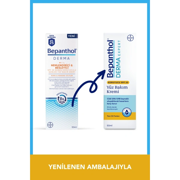 Derma Nemlendirici Ve Besleyici Spf 25 Günlük Yüz Bakım Kremi 50 ml - Günlük Yoğun Nemlendirici