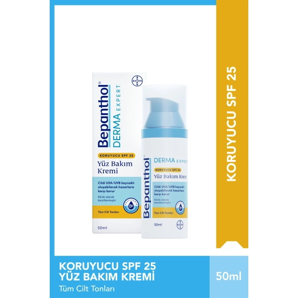 Derma Nemlendirici Ve Besleyici Spf 25 Günlük Yüz Bakım Kremi 50 ml - Günlük Yoğun Nemlendirici