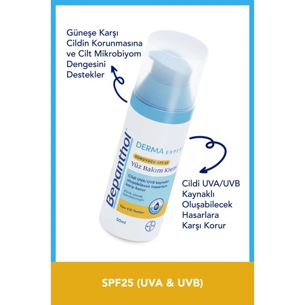 Derma Nemlendirici Ve Besleyici Spf 25 Günlük Yüz Bakım Kremi 50 ml - Günlük Yoğun Nemlendirici