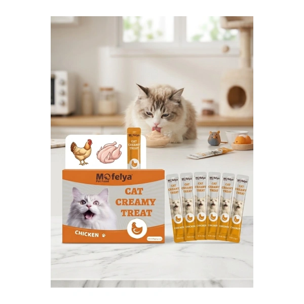 KEDİ ÖDÜL KREMA TAVUKLU 60lı KUTU