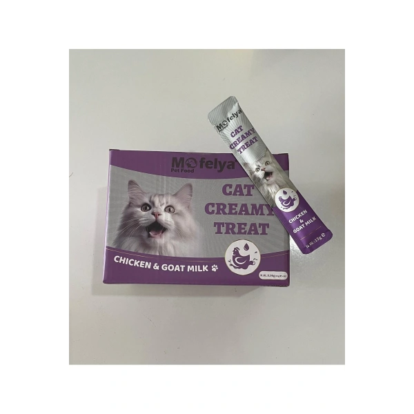 KEDİ ÖDÜL KREMA TAVUK ETLİ KEÇİ SÜTLÜ15 Gr 60LI KUTU