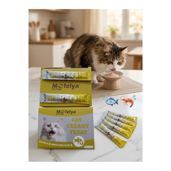 KEDİ ÖDÜL KREMA SOMON & ANTARTİKA KRİLLİ 60LI KUTU