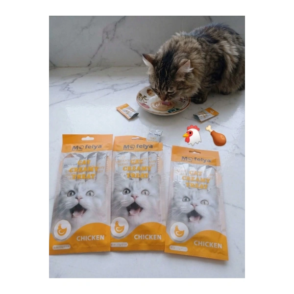 TAVUKLU KREM KEDİ ÖDÜL MAMASI 15 GR*4 3 LÜ