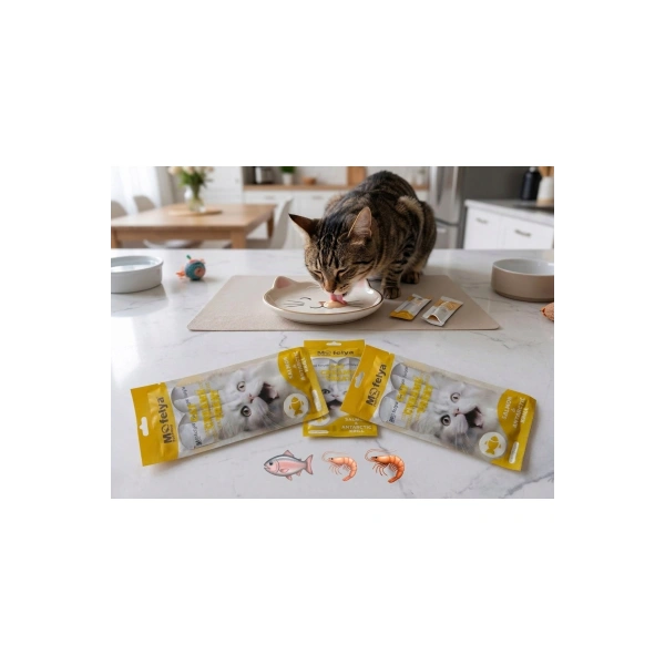 KEDİ ÖDÜL KREMA SOMON & ANTARTİKA KRİLLİ 15g 4 lü paket x3 adet